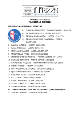 L`elenco in PDF dei candidati e delle candidate nelle