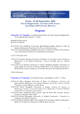 Program Turin, 23-26 September, 2015