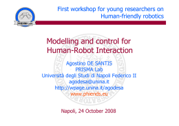 Modelling Modelling and control for H R b t I t ti I t ti Human