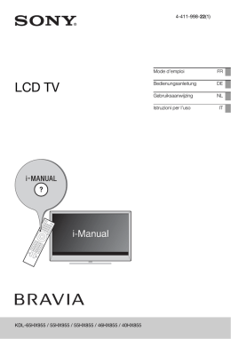 KDL-65HX955 / 55HX955 / 55HX855 / 46HX855 / 40HX855
