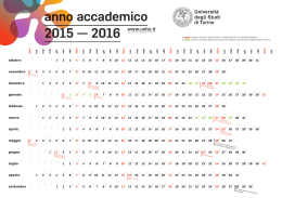 Calendario anno accademico 2015 - 2016