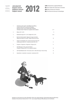 Jahresbericht Rapport annuel Rapporto annuale Rapport