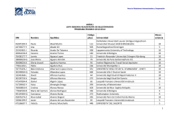 1 DNI Nombre Apellidos Código plaza Universidad Meses estancia