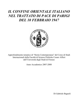 IL CONFINE ORIENTALE ITALIANO NEL