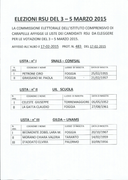 elezioni rsu del 3 - 5 marzo 2015 - Istituto Comprensivo Statale