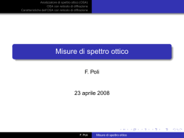 Misure di spettro ottico - Ingegneria delle Telecomunicazioni