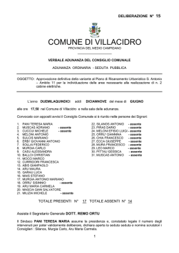 Deliberazione Consiglio Comunale n. 15 del
