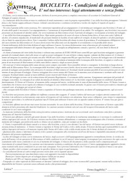 BICICLETTA - Condizioni di noleggio.