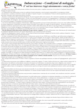 Imbarcazione - Condizioni di noleggio.