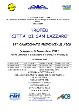 Scarica i risultati della Manifestazione 2015