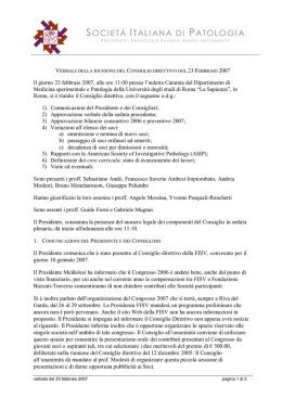 Verbale Consiglio Direttivo del 23 febbraio 2007