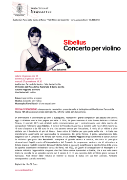 Speciale Promozione Concerti Sibelius