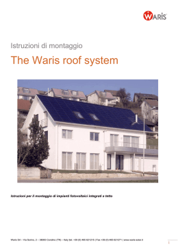 Istruzioni di montaggio Waris Roof