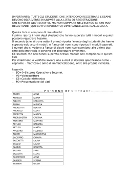 importante: tutti gli studenti che intendono registrare l`esame devono