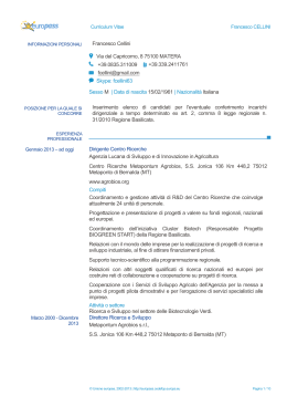 Francesco Cellini Via del Capricorno, 8 75100 MATERA +