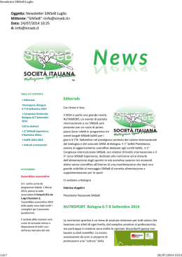 Newsletter SINSeB Luglio