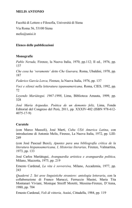 MELIS ANTONIO - Associazione Italiana Studi Iberoamericani