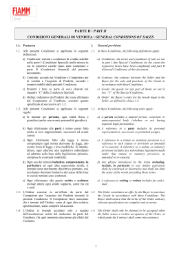 Condizioni generali di Vendita Estero/Contract of Sales