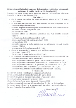 Dichiarazione ai fini della trasparenza della