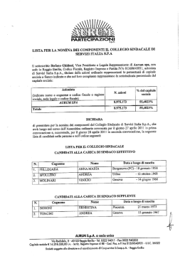 lista per la nomina dei componenti il collegio