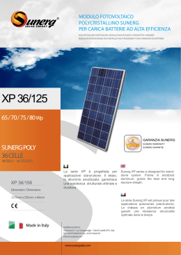 Modulo fotovoltaico Policristallino Sunerg xp 36/125