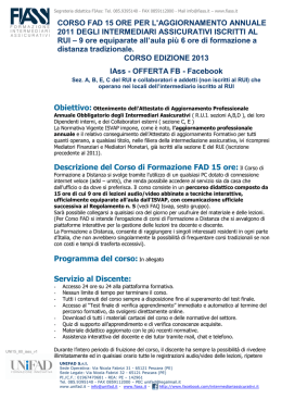 CORSO FAD 15 ORE PER L`AGGIORNAMENTO ANNUALE 2011