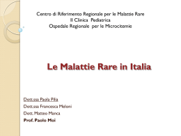 Le Malattie Rare in Italia