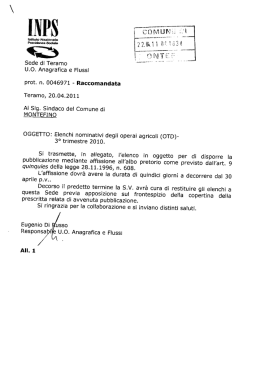 Sede di Teramo U.O. Anagrafica e Flussi prot. n. 0046971