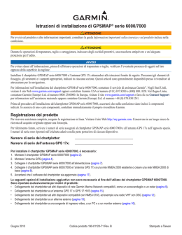 Istruzioni di installazione di GPSMAP&reg; serie 6000/7000