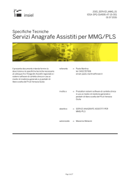 Specifiche Tecniche Servizi Anagrafe Assistiti per MMG e PLS