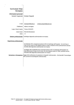 Curriculum - Azienda ULSS 2 Feltre