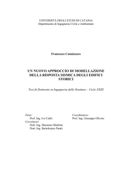 UN NUOVO APPROCCIO DI MODELLAZIONE DELLA