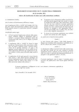 Regolamento di esecuzione (UE) n. 1126/2012 della Commissione