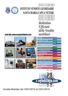 Vendite Mobiliari dal 19/01/2015 al 23/01/2015