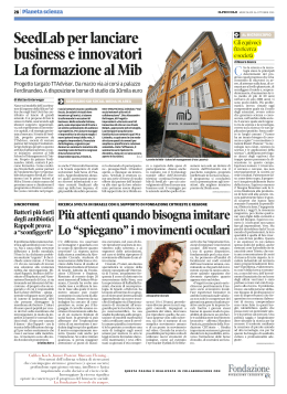 SeedLab per lanciare business e innovatori La formazione
