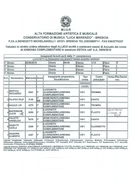 di ARMONIA COMPLEMENTARE in sessione ESTIVA nell` A.A.