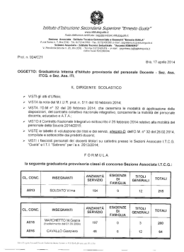 Graduatorie interne d`istituto provvisorie