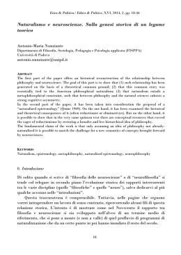 Nautralismo e neuroscienze - Universit&agrave; degli Studi di Trieste