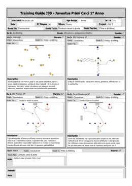 Training Guide JSS - Juventus Primi Calci 1&deg; Anno