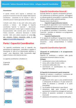 sviluppo delle capacit&agrave; coordinative