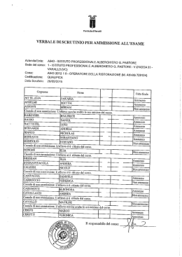 VERBALE DI SCRUTINIO PER AMMISSIONE ALL`ESAME