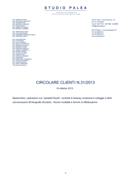 Circolare 31 - Studio Palea