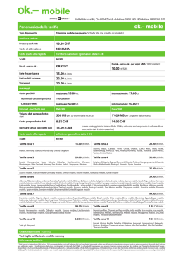 Panoramica delle tariffe o