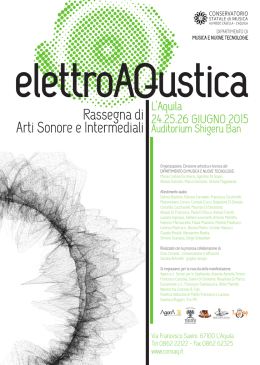 Via Francesco Savini. 67100 L`Aquila Tel 0862 22122