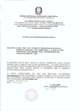 Via Leonardo da Vinci - 67100 L`Aquila Tel. 0862f31?360