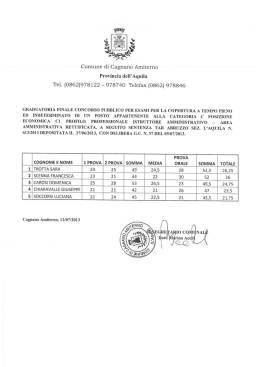 Comune di Cagnano Amiterno Provincia dell`Aquila Tel. (0862