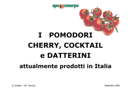 Schede tecniche di POMODORI CHERRY, COCKTAIL e DATTERINI