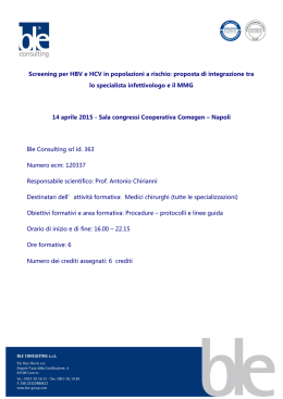 Screening per HBV e HCV in popolazioni a rischio