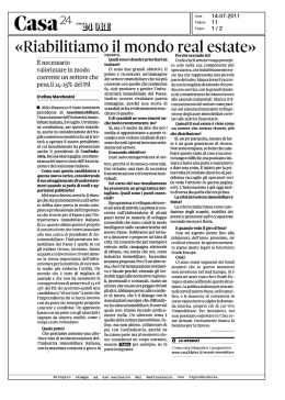 Intervista a Mazzocco - Casa24 (Il Sole 24 Ore)