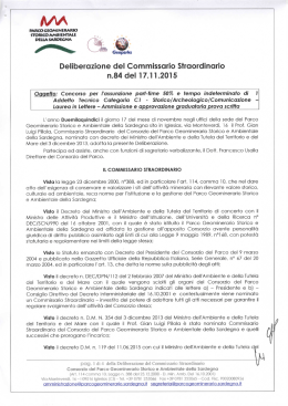 DELIBERA n.84 Ammissione e approvazione graduatorie scritti